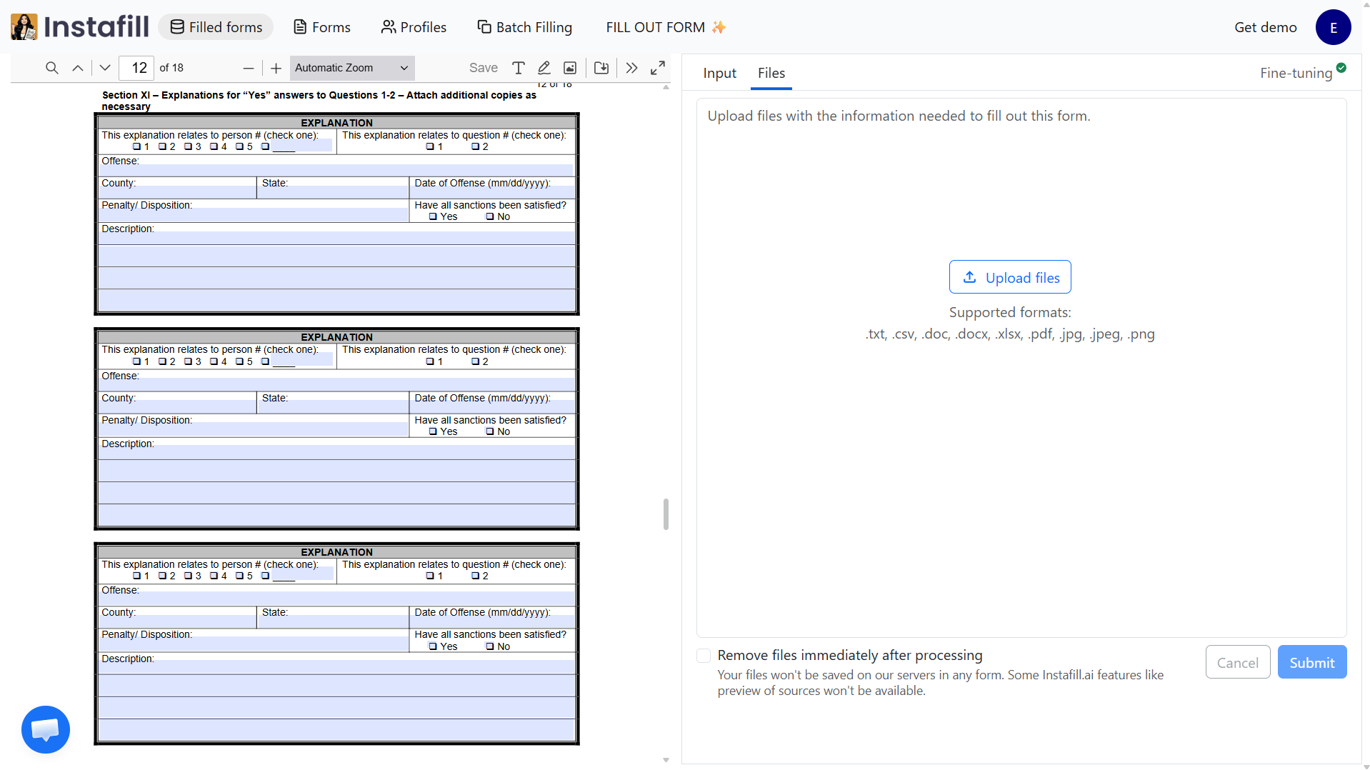 DBPR CILB 6-B repeatable Explanation sections across consecutive pages