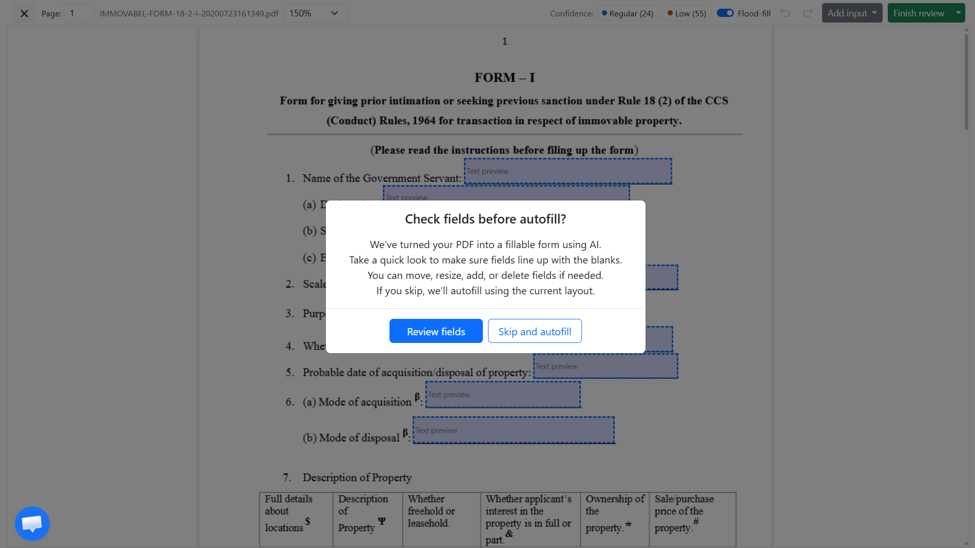 VWord document filling